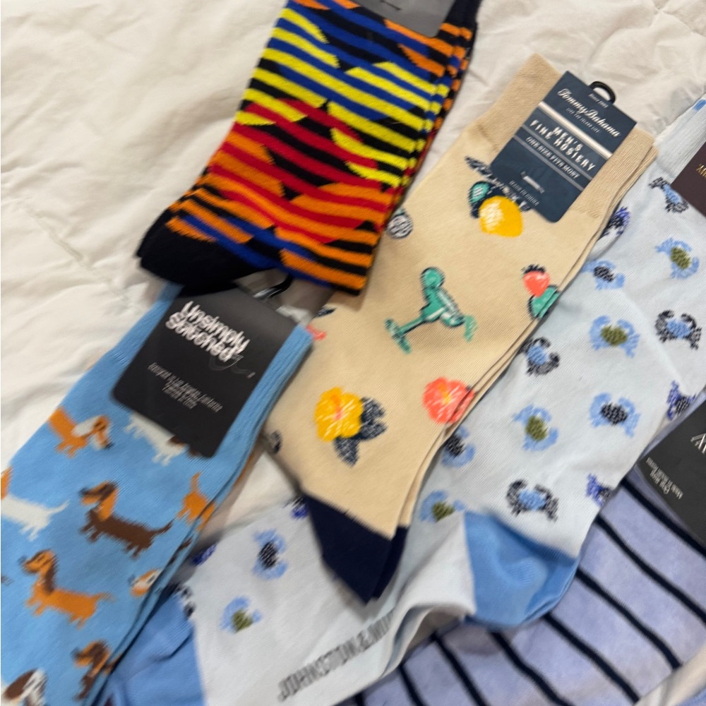 J. Crew , Johnson Murphy, etc 12 pairs Men's Colorful Patterned Socks Set
